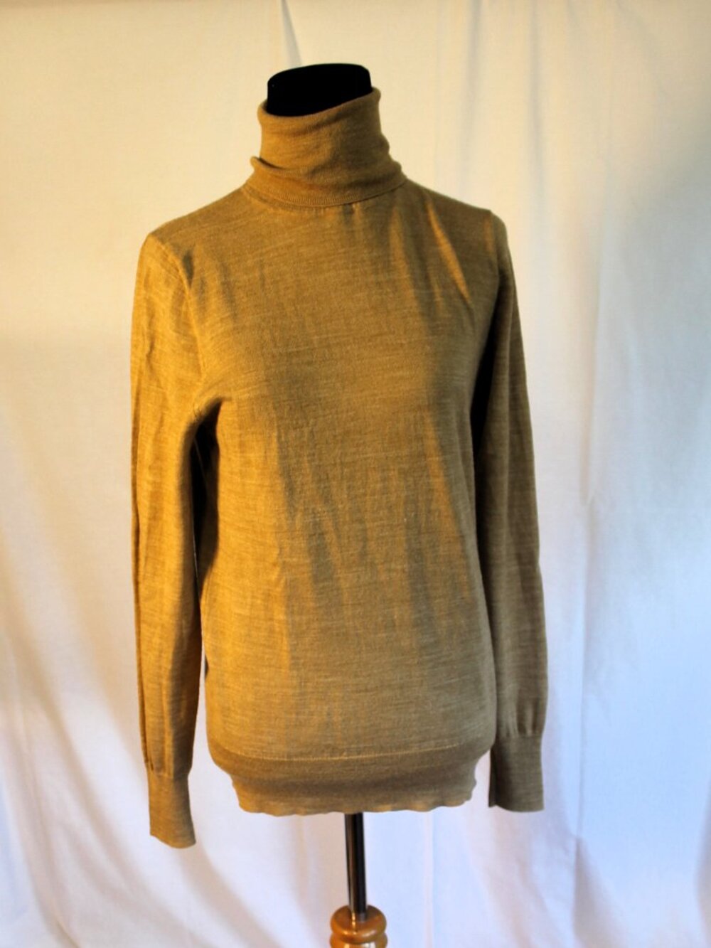 J. Crew Factory Heathered Tan Merino Blend Turtleneck Sweater Medium